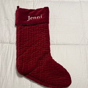 Pottery Barn Red Quilted Christmas Stocking